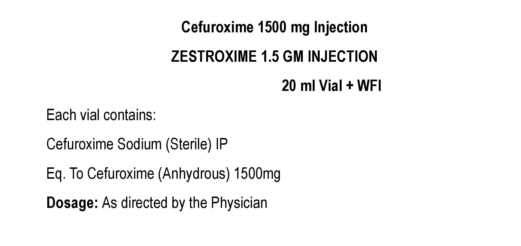 ZESTROXIME 1.5 GM INJECTION